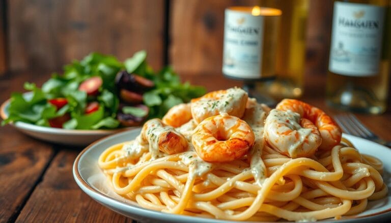 chicken and shrimp alfredo