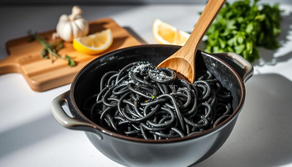 black squid ink pasta recipe preparation