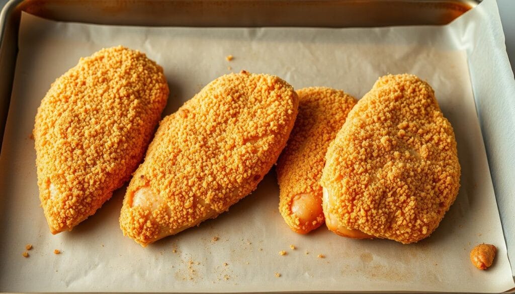 breaded chicken breast in the oven